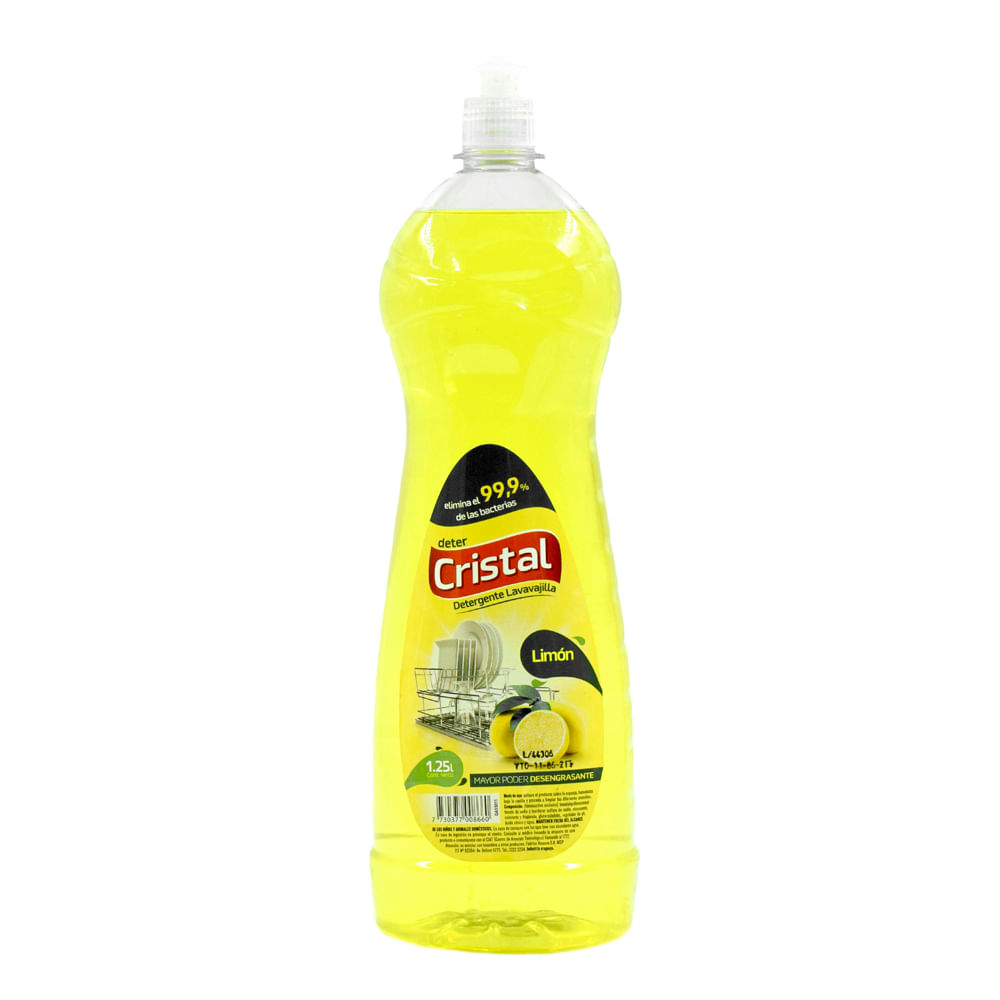 Detergente Lavavajillas Limón Cristal 1.25Lt