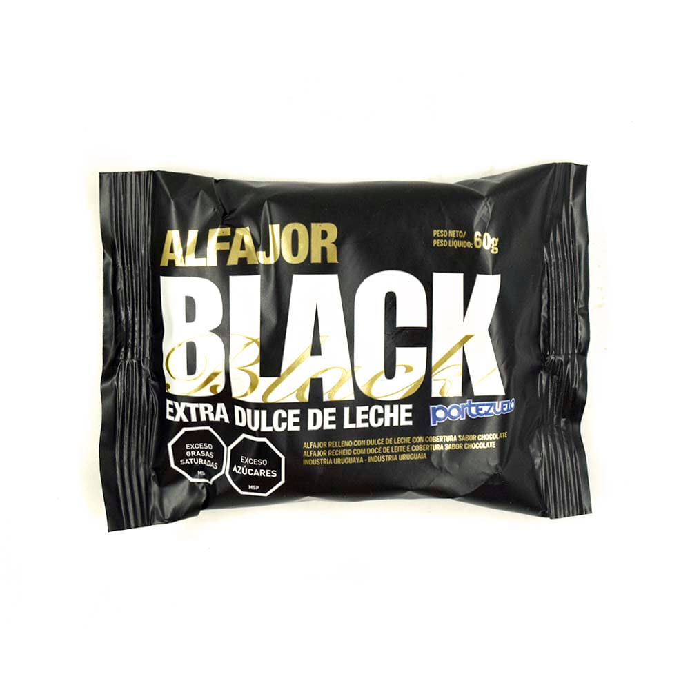 Alfajor Extra Dulce De Leche Black Portezuelo 55 G