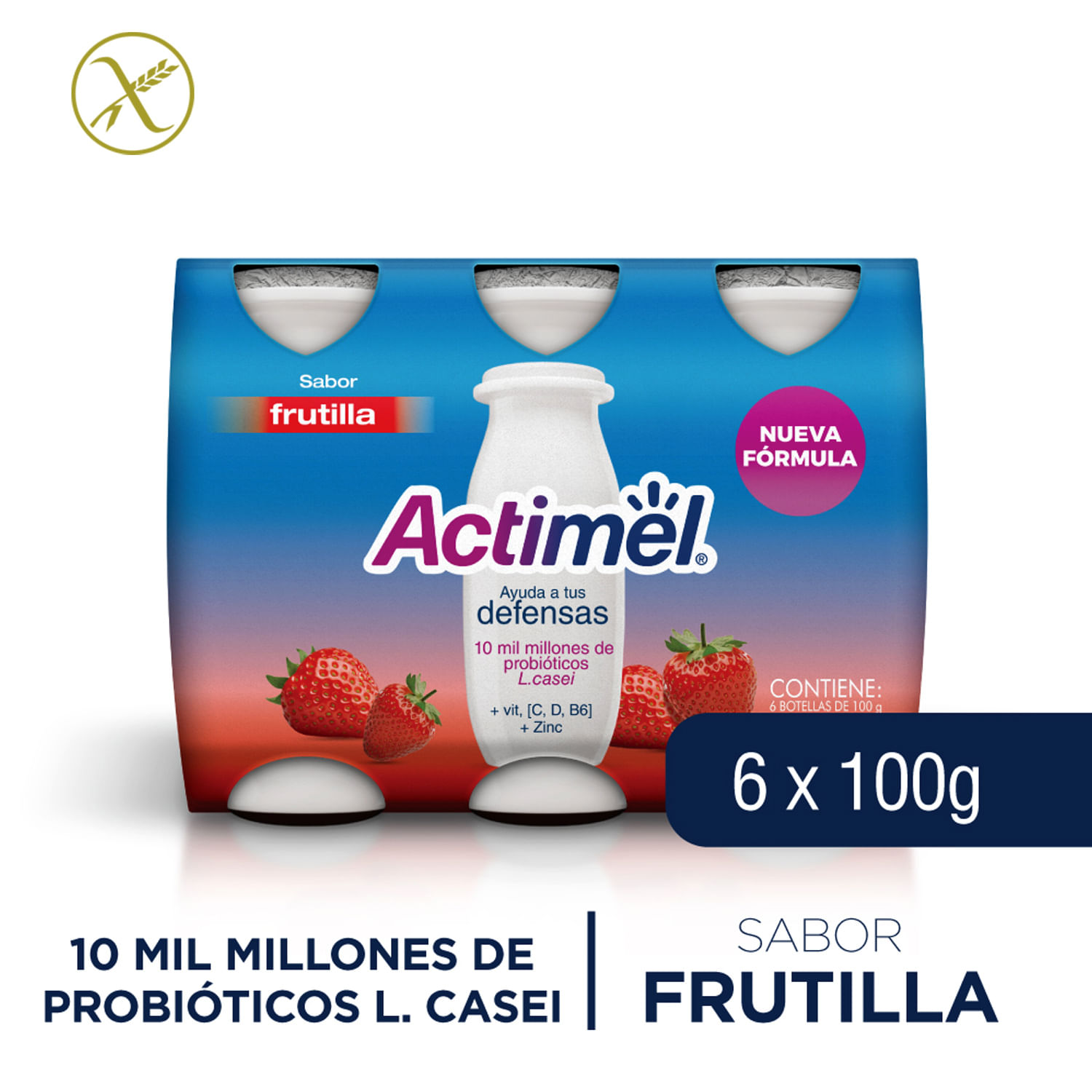 YOGUR DANONE ACTIMEL P-6 FRESA