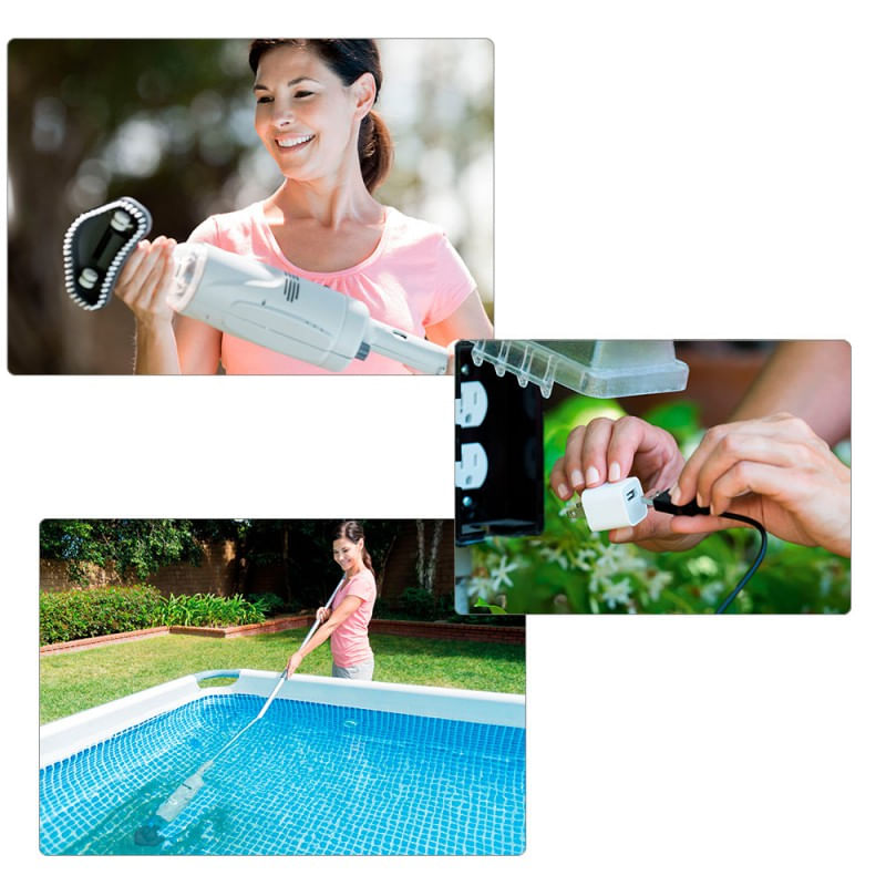 Aspiradora manual recargable INTEX para piscinas desmontables y