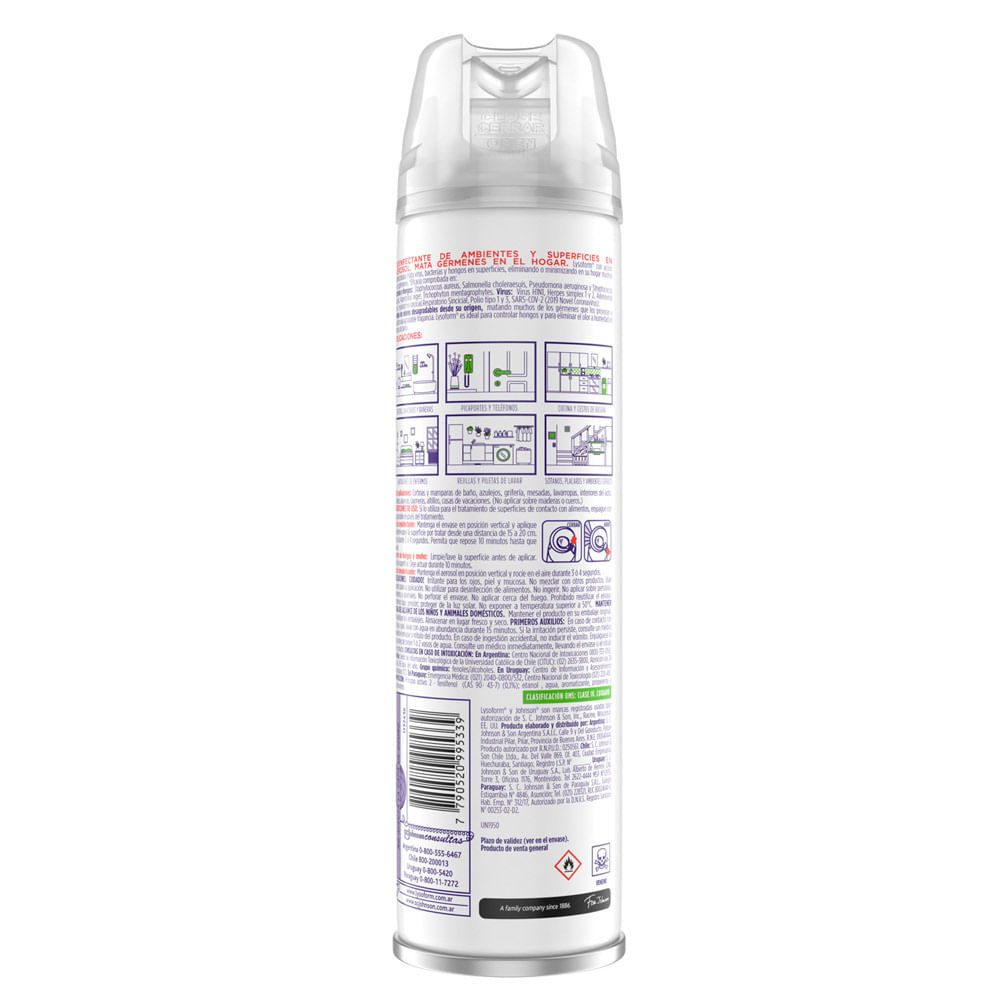 7 Pz -lysol Spray Desinfectante Elimina Virus, Gérmenes 354g