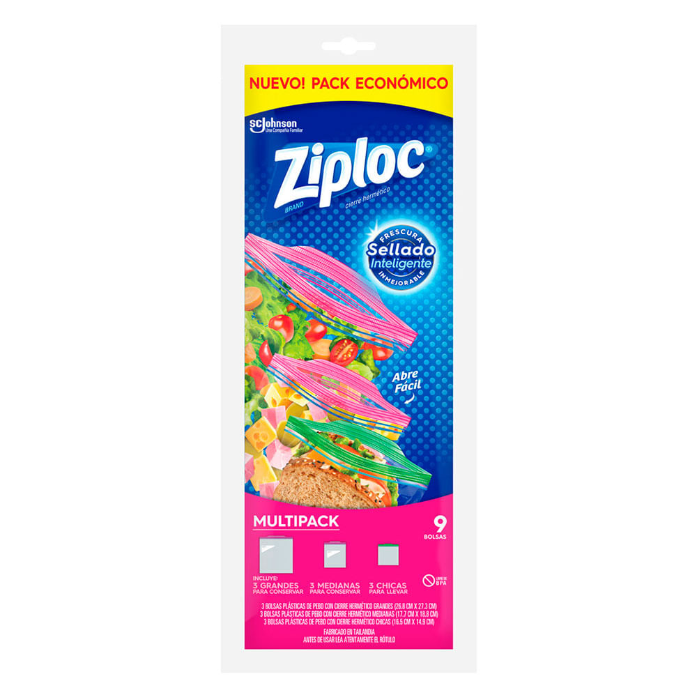 Bolsas Herméticas Ziploc Multipack x 9 un