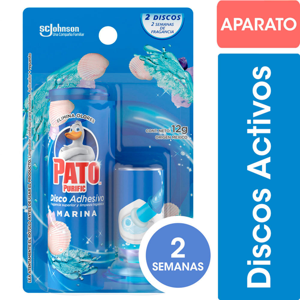 Limpiador De Inodoro Pato Discos Activos, 2 Recambios Para Aparato