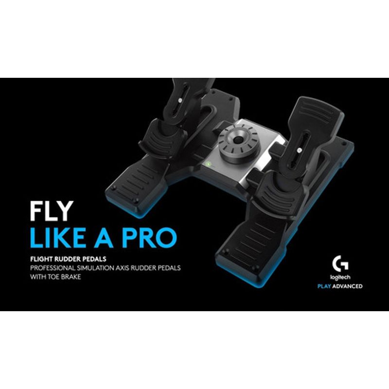 Saitek Flight Rudder Pedals Logitech Simulador Vuelo Backup