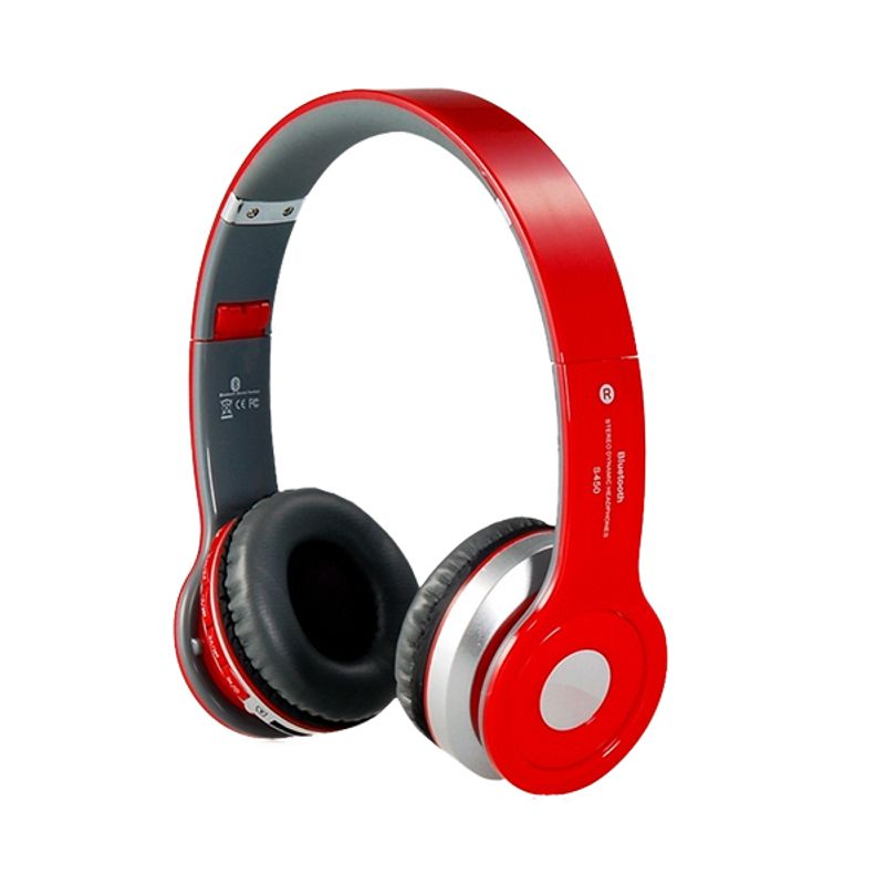 Auriculares Bluetooth plegables Rojo Inalambricos RadioFM y