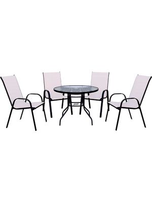 SET - DE JARDIN NATURAL/BEIGE HIERRO Y TEXTILINA MINORI