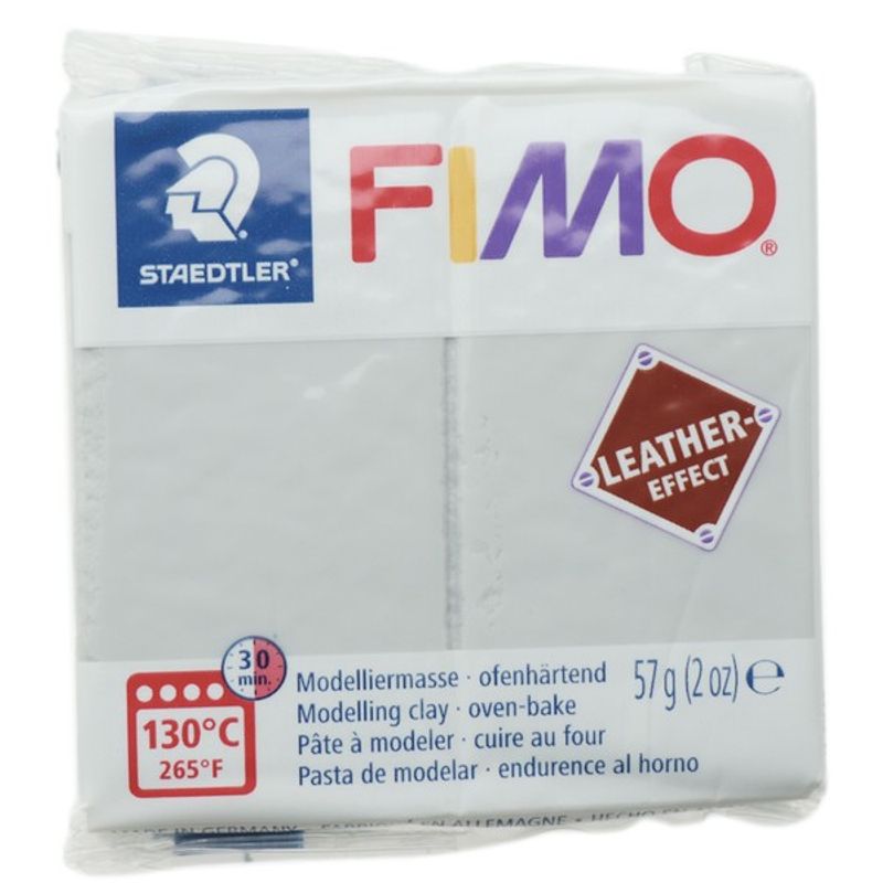 Arcilla polimerica pasta de modelar FIMO Efecto Cuero *57grs. color Gris 809