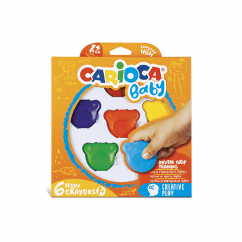 Ceras crayons de colores con forma oso CARIOCA BABY *6 Colores