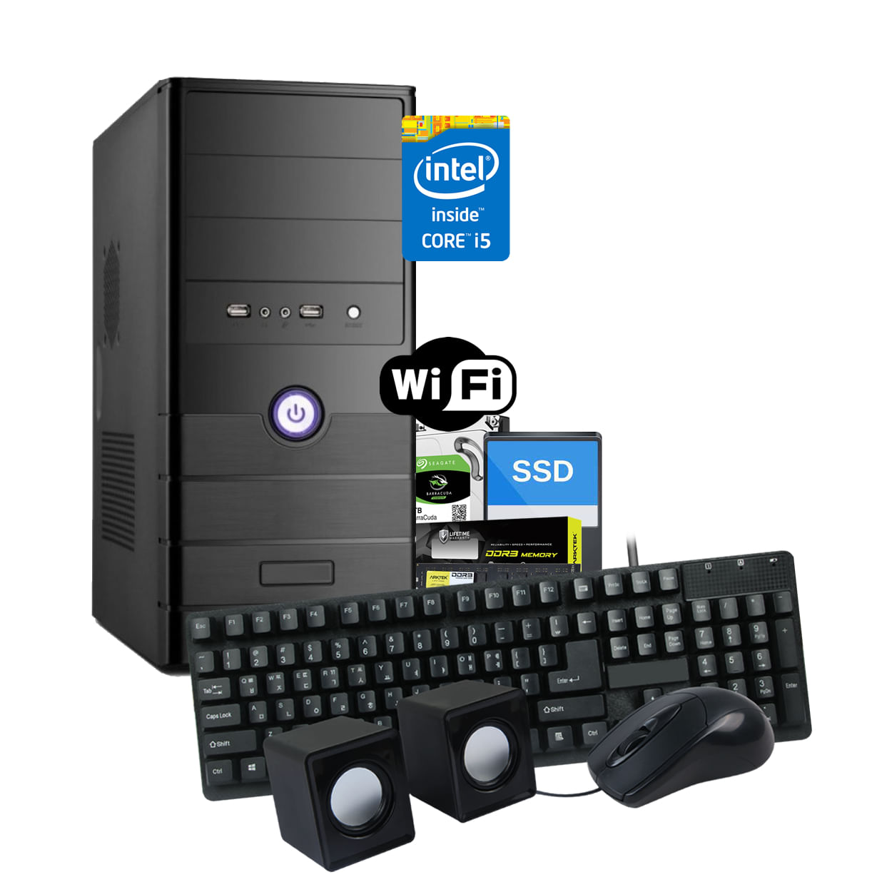 Pc Computadora Nueva Intel Core I5 8gb 1tb + 480gb Ssd Wifi