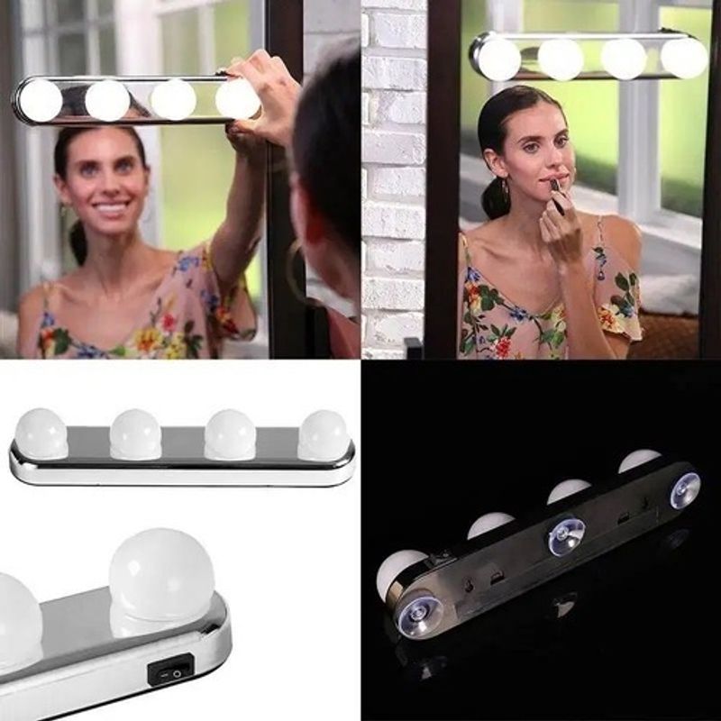 Luz Led Para Espejo Ideal Videos Fotos Maquillaje X4 Ventosa