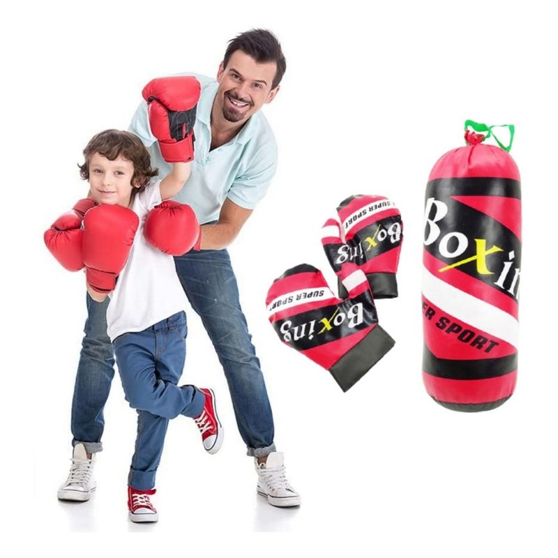 Set Boxeo Infantil 31cm Saco Y Guantes Juguete Niños - Lhua Store