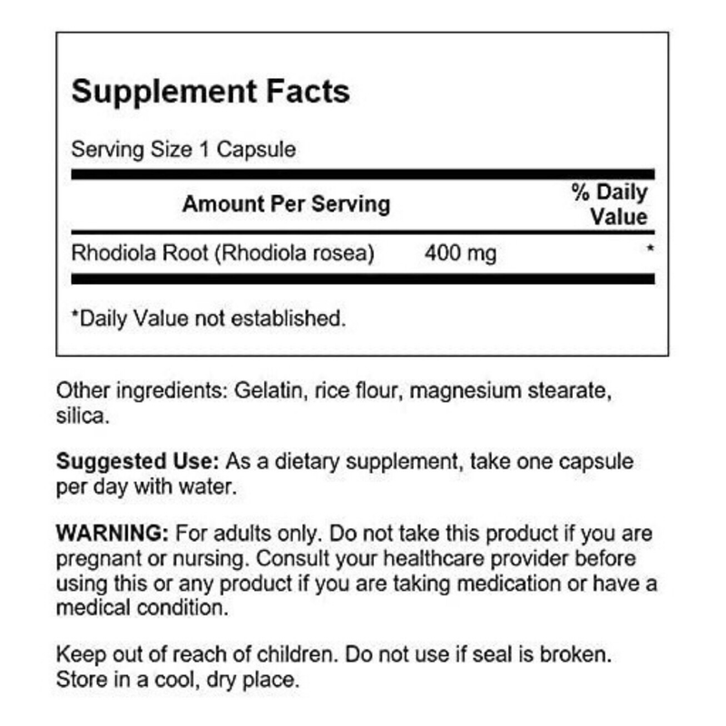 Rhodiola Rosea Root Swanson 400 Mg 100 Capsulas