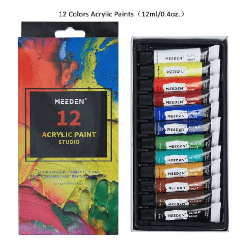 Set de pintura acrilica con caballete de madera 24 colores kit de