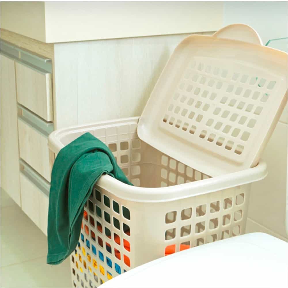 Canasto Cesto Para Ropa Rectangular Con Tapa 60 Litros