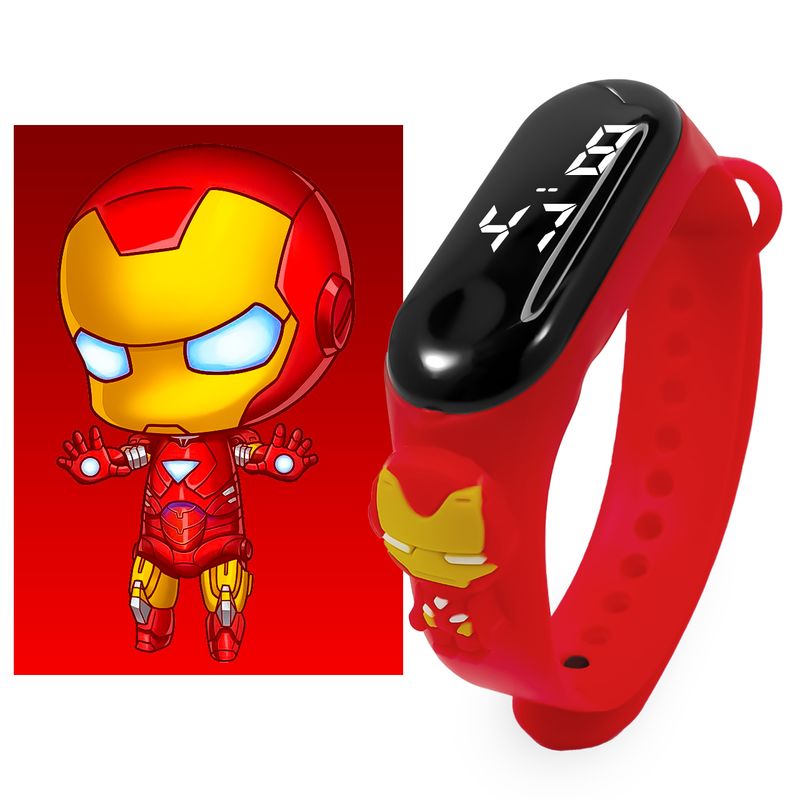 Reloj Para Ni o Personajes Iron Man Rojo