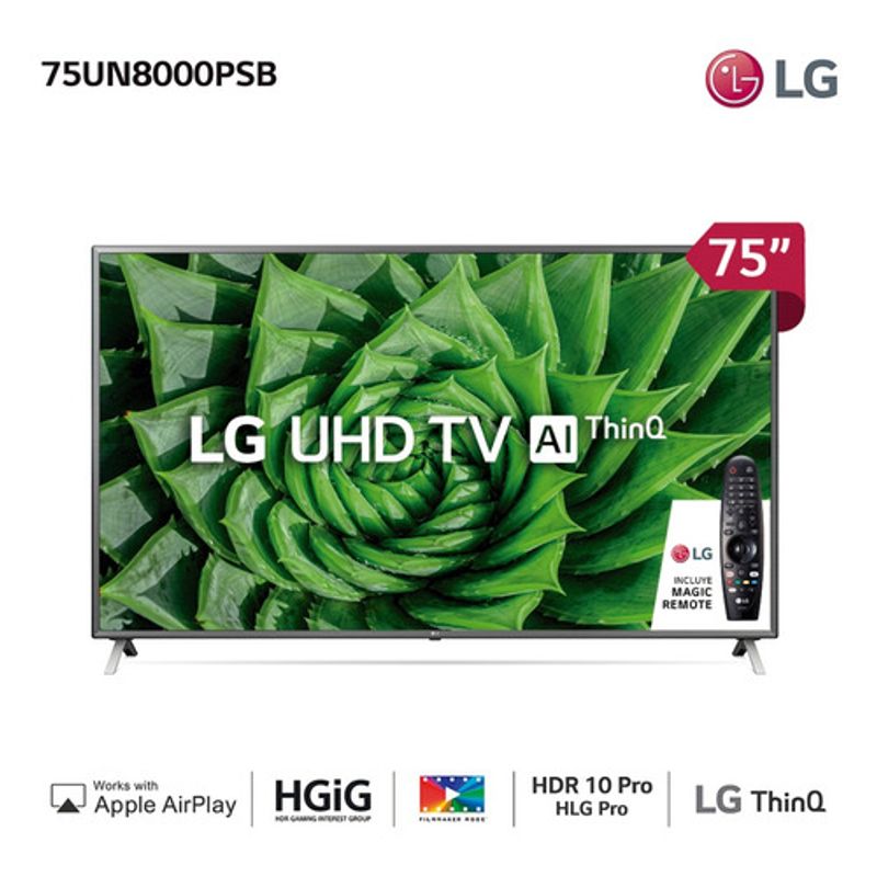 LED Smart TV LG 75 4K UHD 75UN8000PSB
