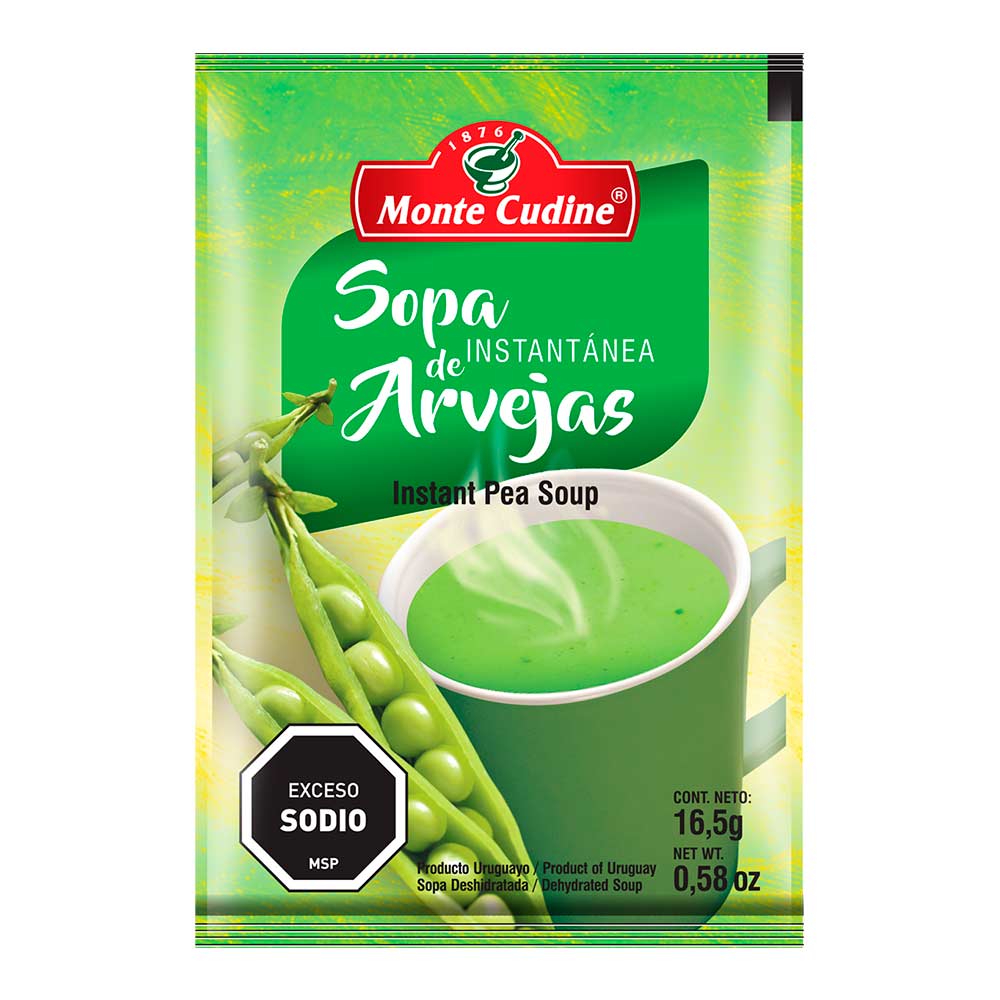 Sopa Instantánea De Arvejas Monte Cudine Sobre 165 G