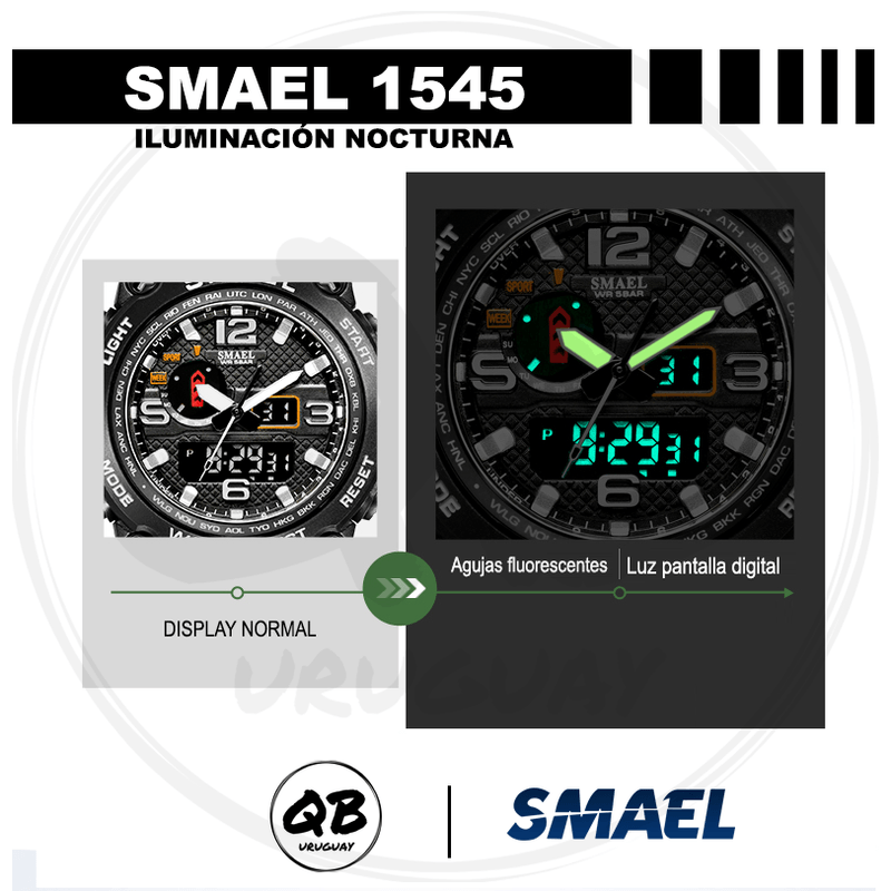 Reloj Militar Hombre LED Deportivo SMAEL 1545