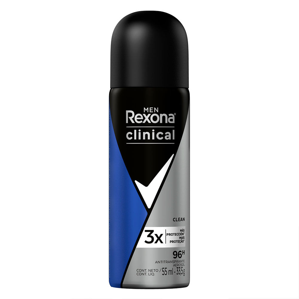 Kit Desodorante Aero Rexona Men Clinical Classic Clean 55ml - 3 Unidades em  2023