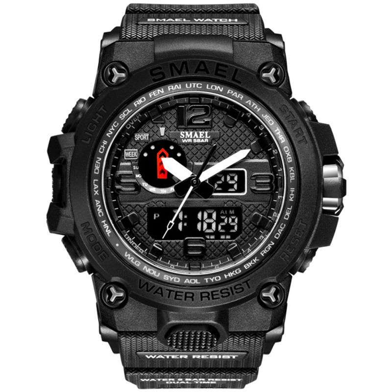 Reloj SMAEL 1545 T ctico militar totalmente negro