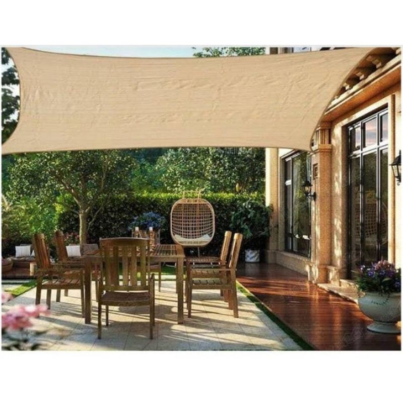 Toldo Vela Sombra Rectangular Para Patio 6 X 4 Mts Beige