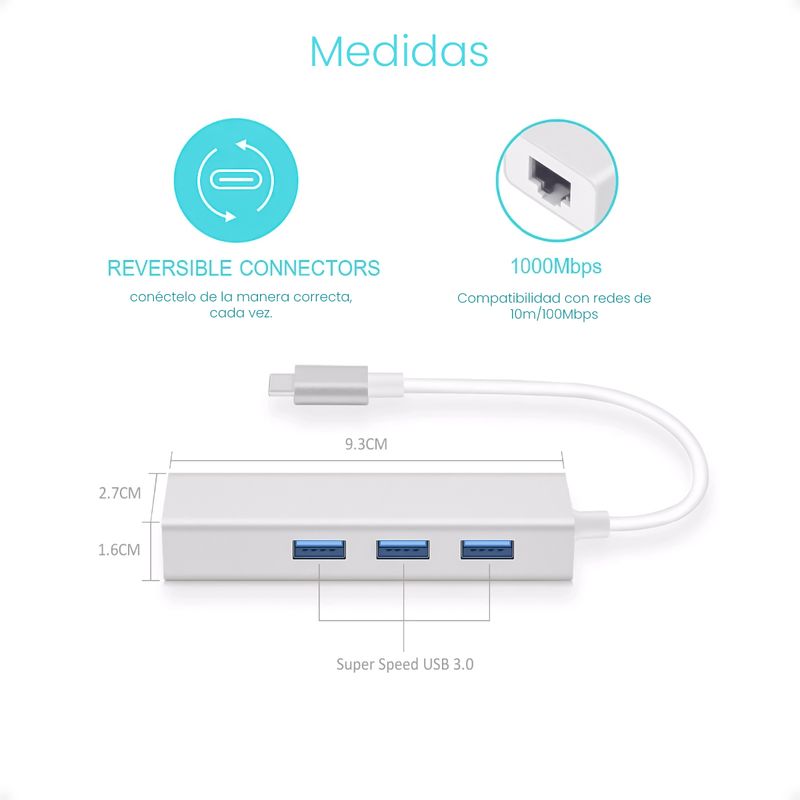 Cable adaptador USB-A / USB-C 3.1 - 10 cm