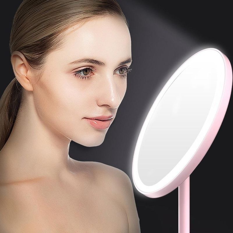 Espejo Con Luz Led Para Maquillaje 3 Modos Recargable Usb