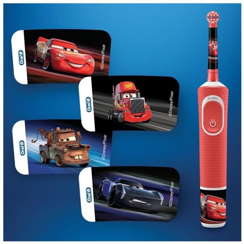 Oral B, Cepillo de Dientes Eléctrico Infantil, Disney Pixar Cars, Incluye 2  Pilas AA, con Temporizador, Cabezal Redondo y Mango Ergonómico :  : Salud y Cuidado Personal