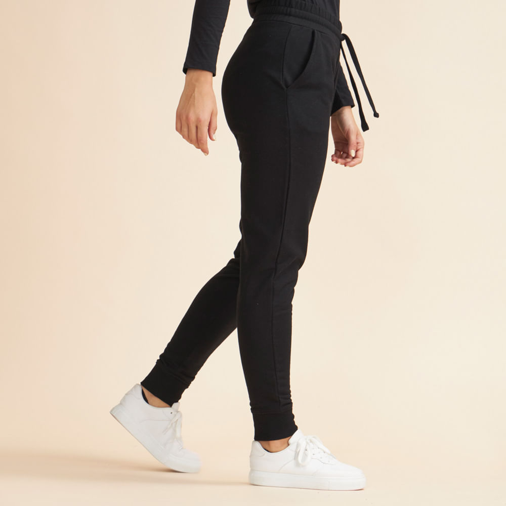 Pantalon Deportivo Con Puño Ciruela H&G Mujer