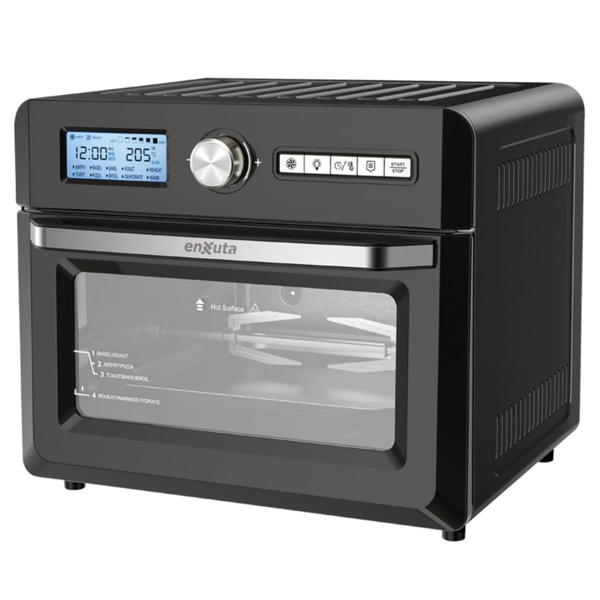 Horno Multifunción y Freidora sin Aceite ENXUTA 1550W 18L 10 Funciones  Display LED + Accesorios, oferta LOi.