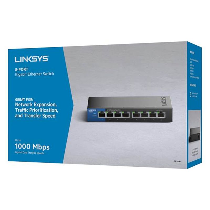 Switch LINKSYS 8 puertos Gigabit SE3008
