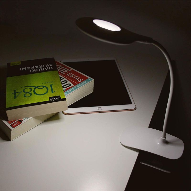 Linterna lectura LED ajustable y pinza sujeción
