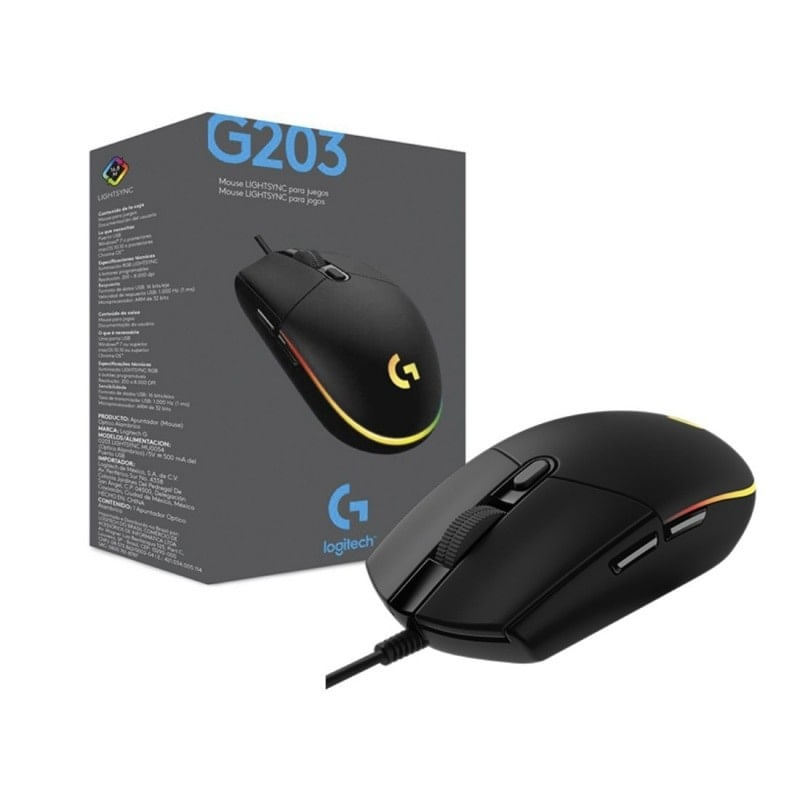 Mouse Gamer Logitech RGB Lightsync Negro - Gaming