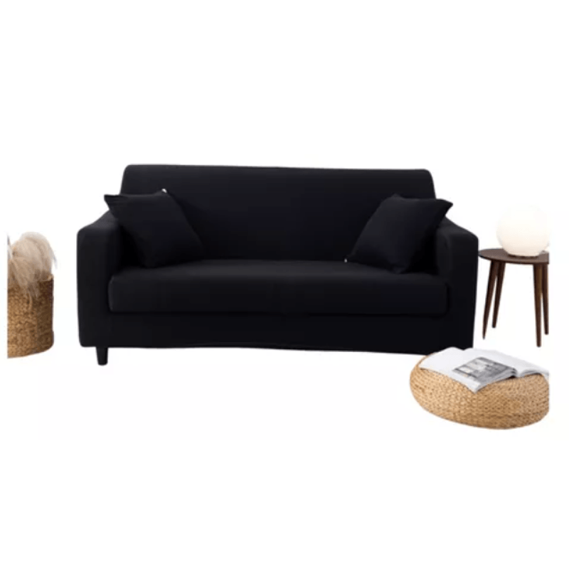 cubierta para sillón o funda ajustable padua color negro para sofá  diferentes tamaños