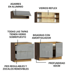 Cocina Completa Modulada Lux 320cm Rustic/Gris - Balton Hogar