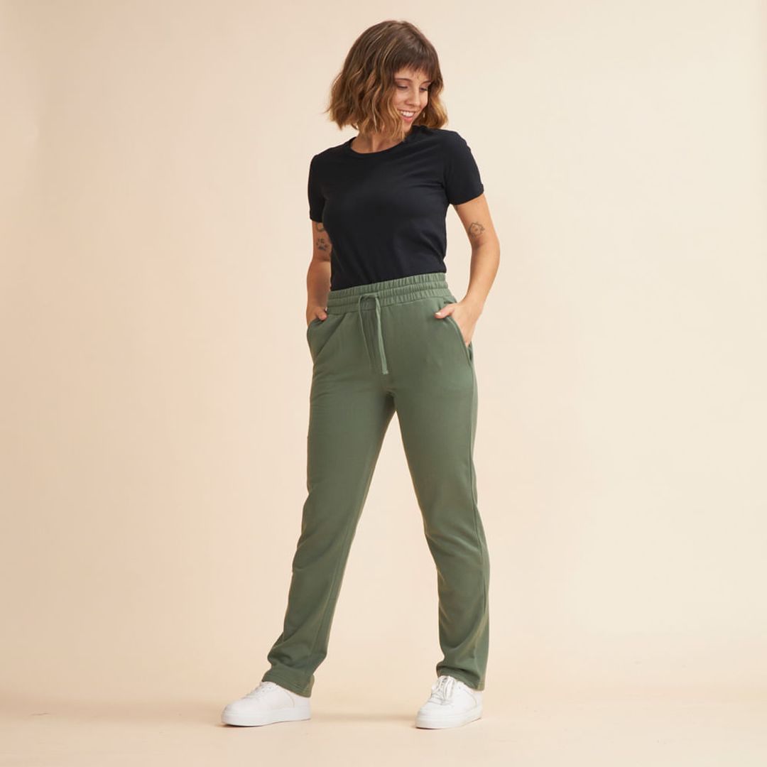 Pantalon Deportivo Con Puño Verde H&G Mujer
