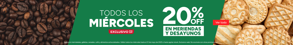 20% De desayuno y merienda