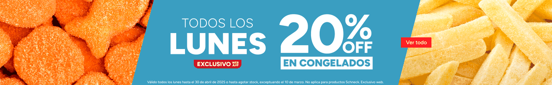 Lunes 20% Off en Congelados
